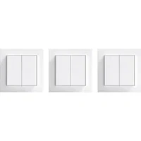 Abbildung von GIRA + Senic Friends of Hue Smart Switch Kabelloser Homekit Lichtschalter &amp; Dimmer Kompatibel mit Philips Tado Keine Batterien, kein Aufladen Made in Germany 3x Weiß Matt