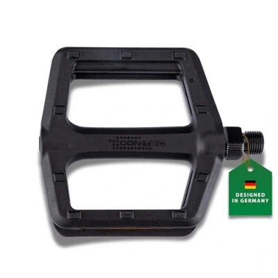 Abbildung von CONTEC Grind Fahrradpedale, MTB &amp; Dirtbike Pedale mit rutschfestem Profil, Nylon Körper, Pins Reflektoren, 9/16&quot; Gewinde, Boron Stahl Achse, Aluminium, Urban Trekking, Schwartz