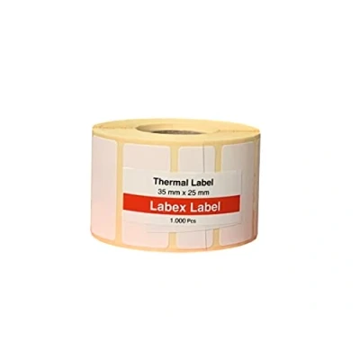 Abbildung von Labex label Thermo Etiketten 35x25 mm Zebra auf rolle; 1.000 stück Thermodirekt 1 Rolle ;1.000 Barcode/Adresse