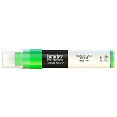 Abbildung von Liquitex 4610985 Professional Paint Marker, Acrylmarker mit hochpigmentierte Acrylfarbe auf Wasserbasis für den Innenbereich &amp; Außenbereich, breite Spitze Grün fluoreszierend