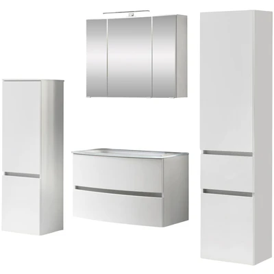Abbildung von HELD MÖBEL Badezimmer Set &quot;Kaunas&quot;, (Set, 4 St.), Waschtisch mit Midischrank und Seitenschrank, Breite 160 cm