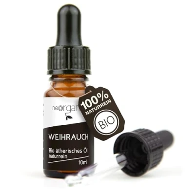 Abbildung von NeoOrganic® Bio Weihrauchöl [Premium Grade] 100% naturrein und direkt aus nachhaltiger fairer Wildsammlung Reines Weihrauch Öl Boswellia carterii Duftöl Frankincense Oil 10ml