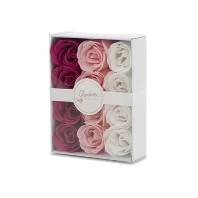 Abbildung von Isabelle Laurier Luxuriöses Geschenkset mit 12 Baderosen Badebombe, Konfetti, Rosenblüten, parfümiert, Geschenk für Damen