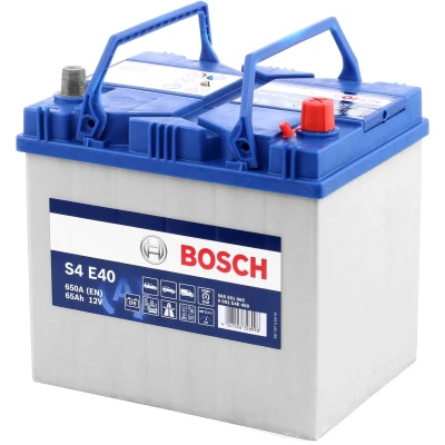 Abbildung von BOSCH 0 092 S4E 400 Batterie 12V 65Ah 650A B00 MAZDA: CX 3, 3 Schrägheck, 6 Limousine, HYUNDAI: ix35, i10 II TOYOTA: Auris Schrägheck