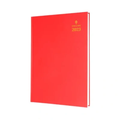 Abbildung von Collins Desk Quarto Wochenansicht (mit Terminen) 2023 Terminkalender Rot (A36.1523) kompletter Geschäftsplaner, Agenda und Tagebuch Organizer