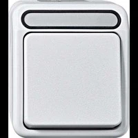 Abbildung von Schneider Electric Merten MEG3116 8019 Aufputz 1 Fach Aus/Wechselschalter, polig, Feuchtraum Schalterprogramm, IP44, polarweiß, AQUASTAR