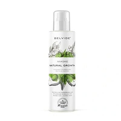 Abbildung von BELVIDE Naturkosmetik Natural Hair Growth Maske Biotin und Koffein regt das Haarwachstum an sanfte Haarkur ohne Silikone bei Haarausfall