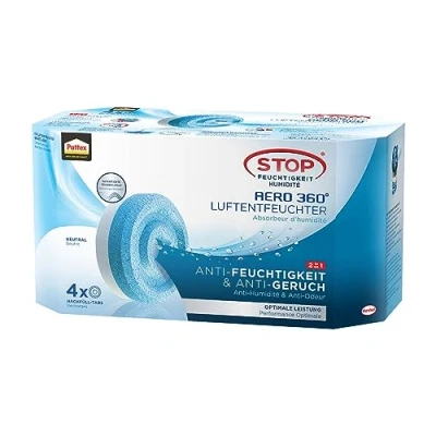 Abbildung von Pattex Luftbefeuchter Luftentfeuchter Aero 360 Grad 4 x 450g Tabs Nachfüller