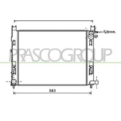 Abbildung von PRASCO DA226R003 Kühler, Motorkühlung Aluminium 510mm 396mm 23mm Kühlrippen mechanisch gefügt DACIA: Duster SUV, SANDERO 2, LOGAN MCV 2