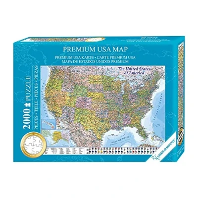 Abbildung von Close Up USA Puzzle 2000 Teile Amerika 97 x 69 cm Premium Map 2021 MAPS IN Minutes