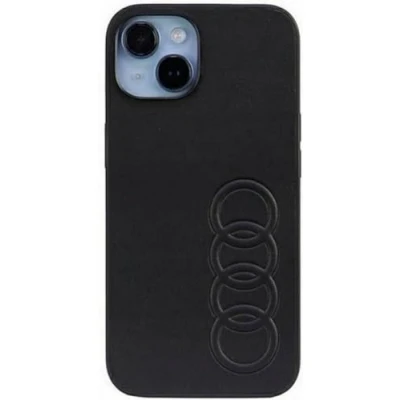 Abbildung von Audi Synthetic Leather Hülle für iPhone 14 6.1&quot; Schwarz Hard AU TPUPCIP14 TT/D1 BK