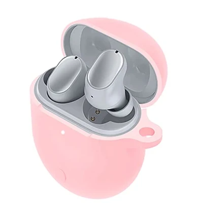 Abbildung von GIOPUEY Hülle für Redmi Buds 3 Pro, Transparent TPU Stoßfeste Schutzhülle, Ultradünn, Kein Geruch, Pro Silikon Pink