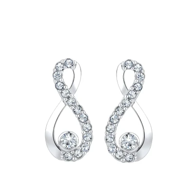 Abbildung von Elli Ohrringe Damen Infinity endlos elegant mit Kristallen in 925 Sterling Silber