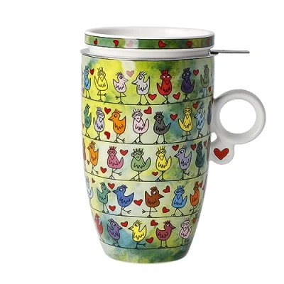 Abbildung von Goebel Tasse &quot;Rizzi&quot;, Pop Art, Teetasse, James Rizzi Birds on a Love Wire
