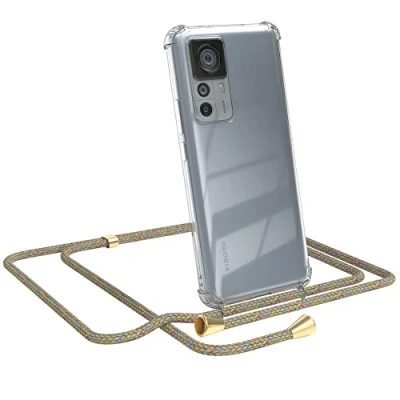 Abbildung von EAZY CASE Handykette kompatibel mit Xiaomi 12T / Pro Handyhülle Umhängeband, Handykordel Schutzhülle, Silikonhülle, Hülle Band, Stylische Kette für Smartphone, Rainbow