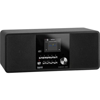 Abbildung von Imperial DABMAN i200 Internet/DAB+ Radio (Stereo Sound, Internetradio/DAB+ / DAB/UKW, WLAN, LAN, Aux In, Line Out, Kopfhörer Ausgang, Spotify) schwarz, 32x13,5x11 cm
