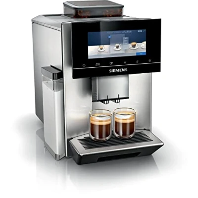 Abbildung von SIEMENS EQ900, vollautomatische Kaffeemaschine mit Mühle, BaristaMode, eGrinder, beanIdent System, 6.8&quot; iSelect Display, Home Connect App, Edelstahl, TQ905R03