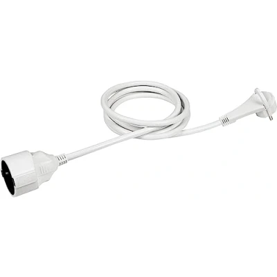 Abbildung von Meister Schutzkontakt Verlängerung Extraflacher Stecker 2 m Kabel weiß IP20 Innenbereich / Kupplung mit Berührungsschutz Schuko Flachstecker Stromkabel 7432270