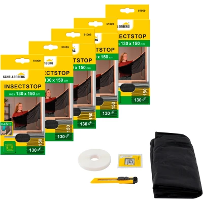 Abbildung von SCHELLENBERG Fliegengitter Gewebe &quot;Elastic 51009&quot;, elastischer Insektenschutz für Fenster, 130 x 150 cm, anthrazit, 51009