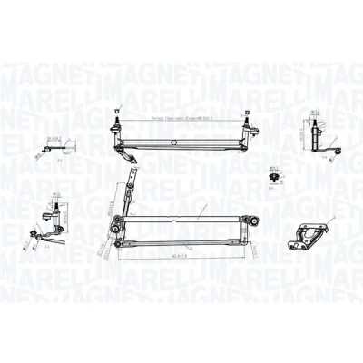 Abbildung von MAGNETI MARELLI 085570177010 Scheibenwischergestänge für Linkslenker vorne VOLKSWAGEN: Golf 6, 5 Schrägheck, 6 Variant