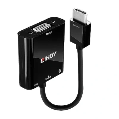 Abbildung von LINDY 38285 HDMI auf VGA und Audio Konverter schwarz 0.1 m