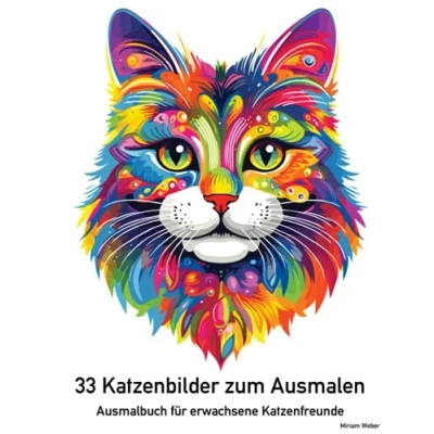 Abbildung von 33 Katzenbilder zum Ausmalen: Ausmalbuch für erwachsene Katzenfreunde