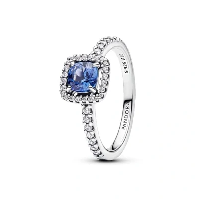 Abbildung von PANDORA Damen Ring Silber Funkelndes Quadrat Blau 193555C01 50 Ringgröße 50/15,9