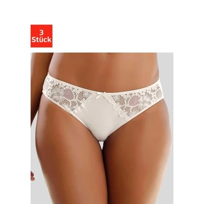 Abbildung von Lascana 3 PACK Slip, Damen, Größe: 32/34, Braun + hautfarben puder