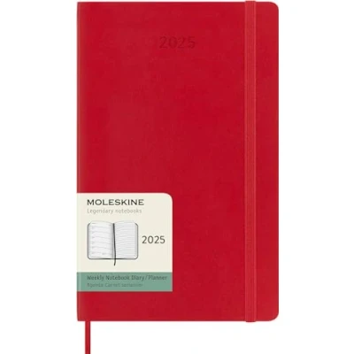 Abbildung von Moleskine Weekly Planner, WochenPlaner mit Platz für Notizen 12 Monate 2025, Weicher Einband und Elastischer Verschluss, Farbe ScharlachRot, Großes Format 13x21 cm