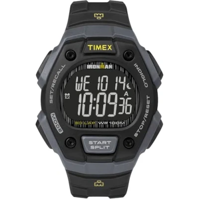 Abbildung von TIMEX Herren IRONMAN Classic 30 38mm Uhr Graues &amp; Schwarzes Gehäuse mit Negativem Display und Schwarzem Kunstharzarmband TW5M18700
