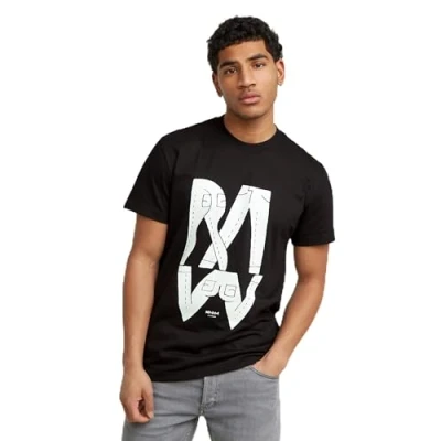 Abbildung von G Star Herren Raw Denim Illustration R T Shirt, Schwarz (Dk Black D25676 c336 6484), M