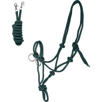 Abbildung von Waldhausen Knotenhalfter mit Zügeln Fir Green Warmblut