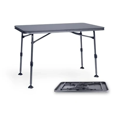 Abbildung von BERGER Molveno Campingtisch Klapptisch Höhenverstellbar 115 x 70 cm Alu Klappbar Camping Tisch Gartentisch Falttisch Esstisch Balkon Garten Terrasse