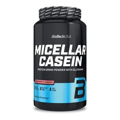 Abbildung von BioTechUSA Micellar Casein Protein Powder Verlängerte Absorptionszeit, glutenfrei und fettfrei L Glutamin hinzugefügt, 908 g, Erdbeere