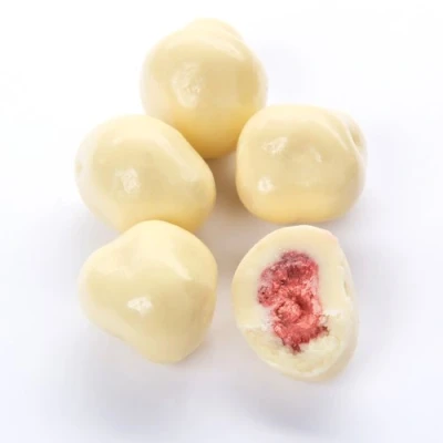 Abbildung von Naturkost Schulz gefriergetrocknete Erdbeeren umhüllt mit weißer Schokolade 200g