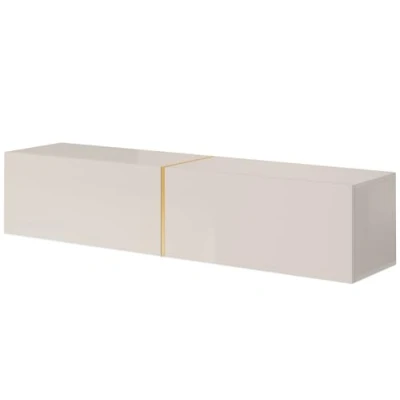 Abbildung von Selsey BISIRA TV Board hängend, Element, Graubeige mit goldenem Einsatz, 140 cm