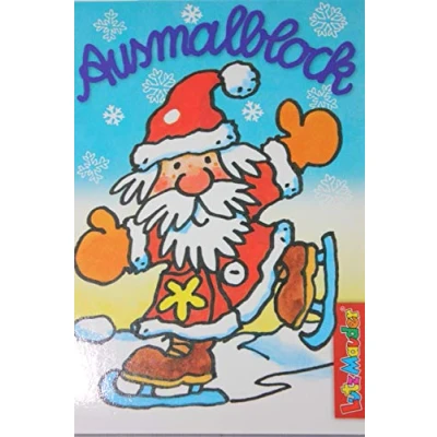 Abbildung von Lutz Mauder 13053 Ausmalblock Weihnachten, Weihnachtsmann, DIN A7, 12 Blatt