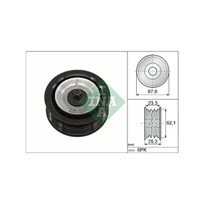 Abbildung von INA 532 0619 10 Umlenkrolle FIAT: Ducato III Pritsche / Fahrgestell, Kastenwagen, Bus, ALFA ROMEO: Giulia Limousine