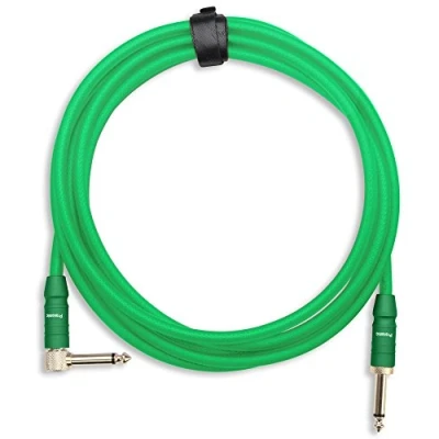 Abbildung von Pronomic Trendline INST A 3NG Klinkenkabel 3m (Professionelles Gitarren /Instrumentenkabel, 6,3mm Klinke, 24 Karat vergoldet, flexibler und robuster Außenmantel, inkl. Kabelklette) grün