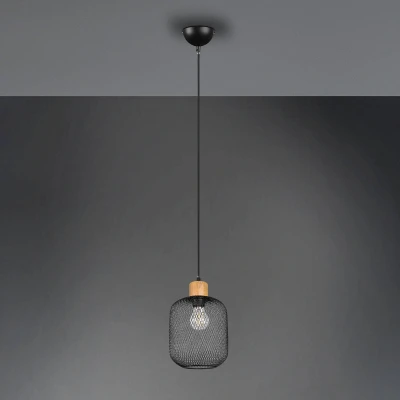 Abbildung von TRIO Leuchten Pendelleuchte CALIMERO, ohne Leuchtmittel, mit Holz Deko, E27 Leuchtmittel frei wählbar, Ã˜ 18cm, Abhängung 150cm