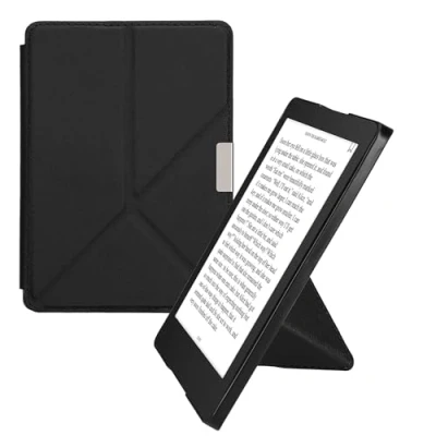 Abbildung von kwmobile Hülle kompatibel mit Kobo Aura Edition 2 Kunstleder Case eReader Schutzhülle Cover Schwarz