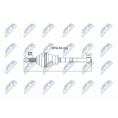 Abbildung von NTY NPW RE 011 Antriebswelle Vorderachse Schaltgetriebe RENAULT: LAGUNA 2, 2 Grandtour
