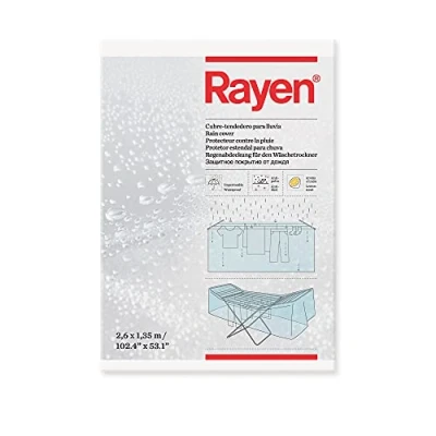 Abbildung von Rayen 6009 Wäscheständer Abdeckung, hängen sie ihre Kleider auch bei Regen auf, 260 x 122 cm, Holz, transparent, 260x122 cm