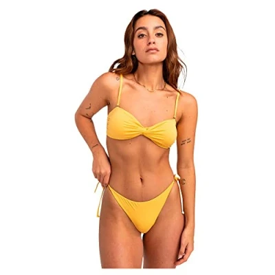 Abbildung von Billabong Sol Searcher Tie Side Mini Bikiniunterteil für Frauen Gelb