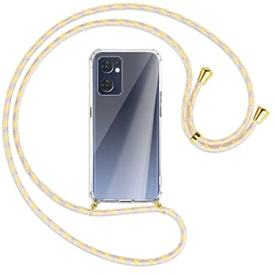 Abbildung von mtb more energy® Handykette kompatibel mit Oppo Find X5 Lite (6.43&#039;&#039;) Vintage Flowers/Gold Smartphone Hülle zum Umhängen Anti Shock Full TPU Case