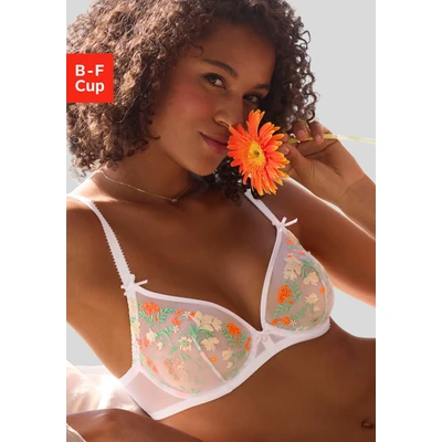 Abbildung von LASCANA Bügel BH, mit zarter Blumenstickerei und filigranen Accessoires, sexy Dessous