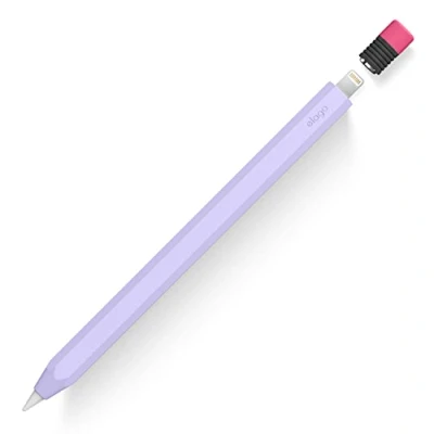 Abbildung von elago Klassische Hülle Kompatibel mit Apple Pencil 1. Generation Cover Hülle, Dauerhaftes Silikon, Klassisches Design, Perfekter Halt, Schützende Haut, Premium Silikon (Lavendel)