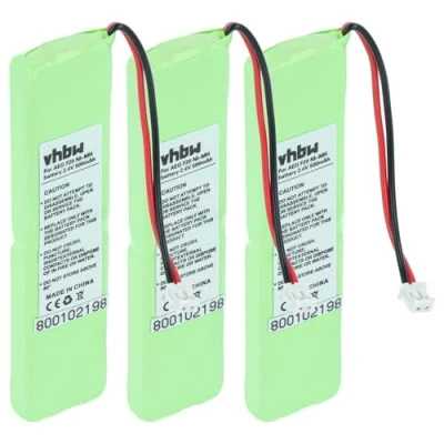 Abbildung von vhbw 3X Akku kompatibel mit AEG F20 schnurlos Festnetz Telefon (500 mAh, 2,4 V, NiMH)