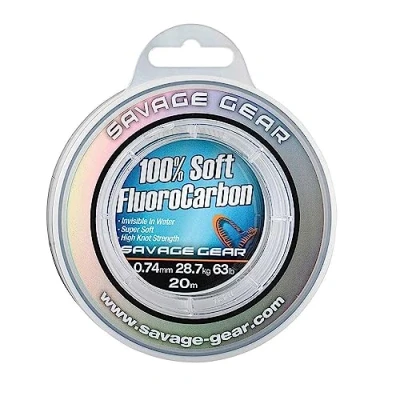 Abbildung von Savage Gear Vorfachschnur, 50 m Länge, 100% Soft Fluoro Carbon 0,33mm 50m Vorfachmaterial