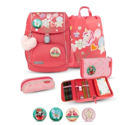 Abbildung von Belmil Comfy Plus Premium Schulranzen Set 5 teilig Rose Quartz Schulrucksack